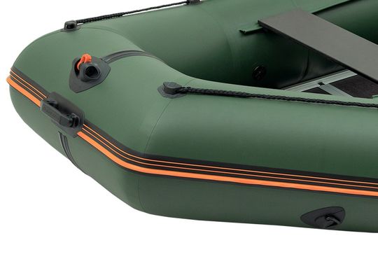 Kolibri KM-300D (Колибри КМ-300Д) зелёная моторная килевая надувная лодка + фанерный пайол