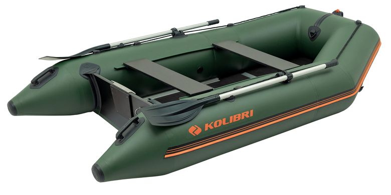 Kolibri KM-300D Профі (Колібрі КМ-300Д) зелений моторний кільовий надувний човен + фанерний пайол