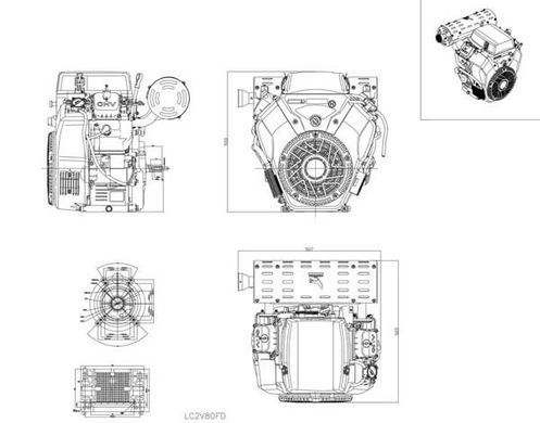 Двигатель бензиновый Loncin LC 2V80 FD (вал E)