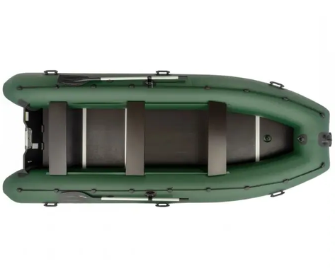Kolibri KM-450DSL (Колібрі КМ-450ДСЛ) зелений моторний кільовий надувний човен + фанерний пайол