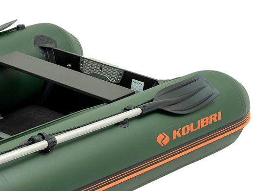 Kolibri KM-330DSL (Колібрі КМ-330ДСЛ) зелений моторний кільовий надувний човен + алюмінієвий пайол