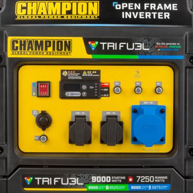 Генератор инверторный Champion C9000BT TriFuel трехтопливный, открытого типа 501176-UA