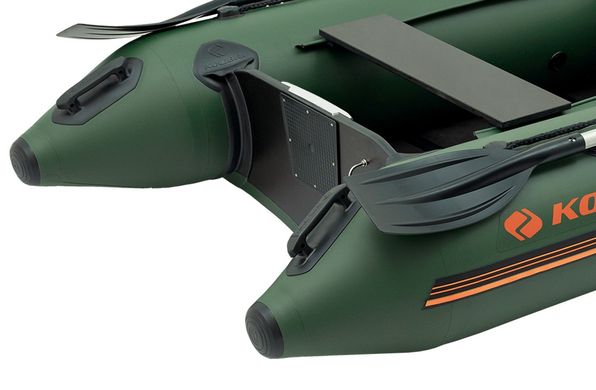 Kolibri KM-280D (Колибри КМ-280Д) зелёная моторная килевая надувная лодка + слань-книжка