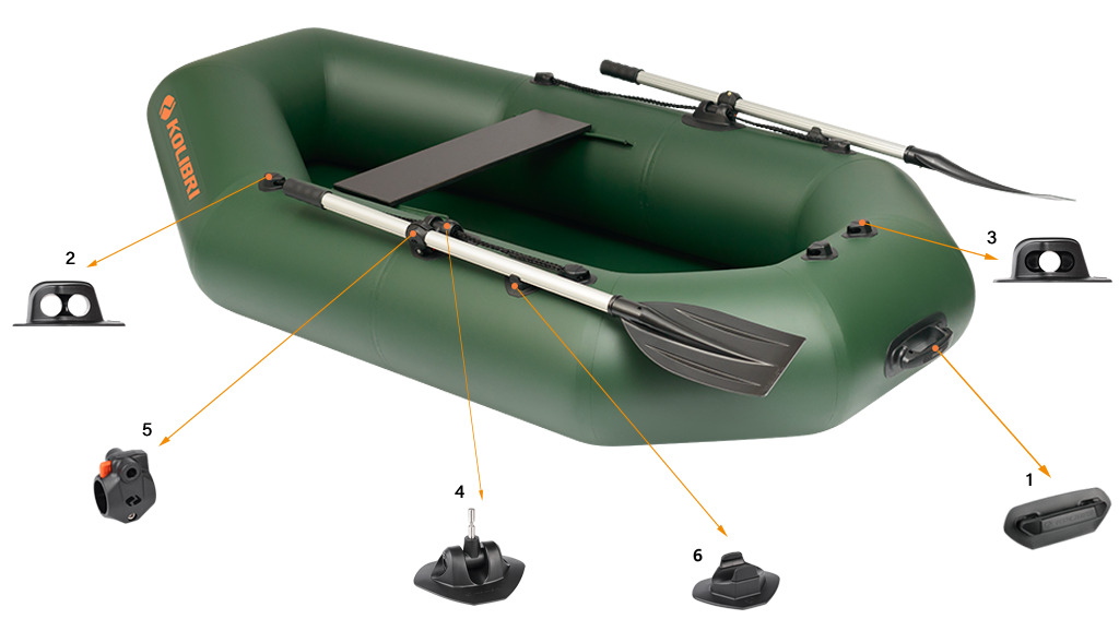 Фурнитура надувной лодки Kolibri K-220T из серии Стандарт