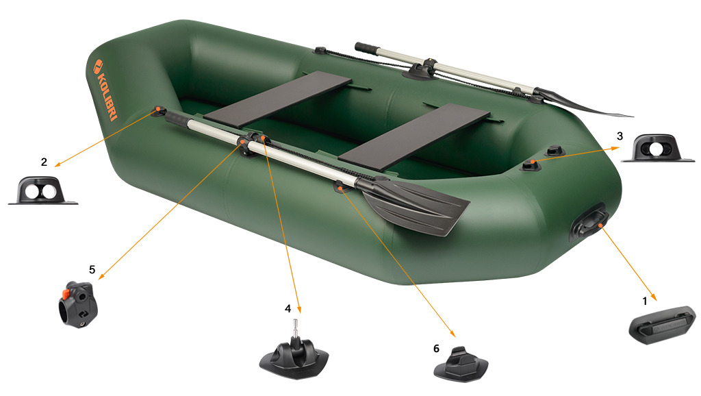 Фурнитура надувной лодки Kolibri K-240T из серии Стандарт