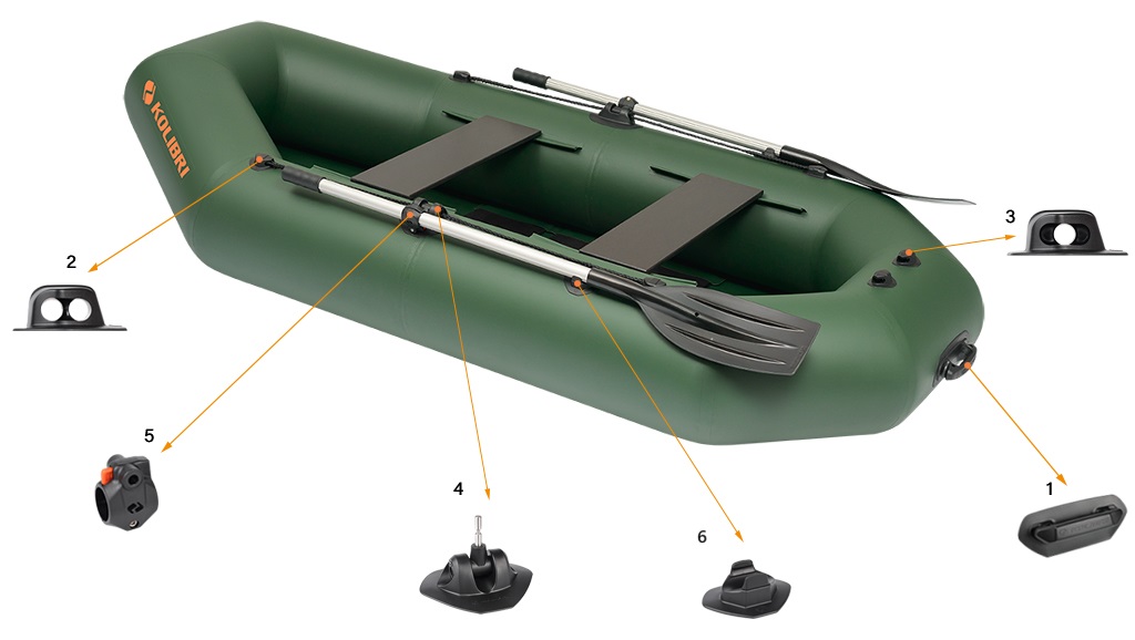 Фурнитура надувной лодки Kolibri K-260T из серии Стандарт