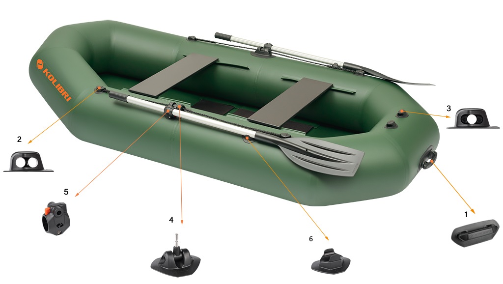 Фурнитура надувной лодки Kolibri K-270T из серии Профи