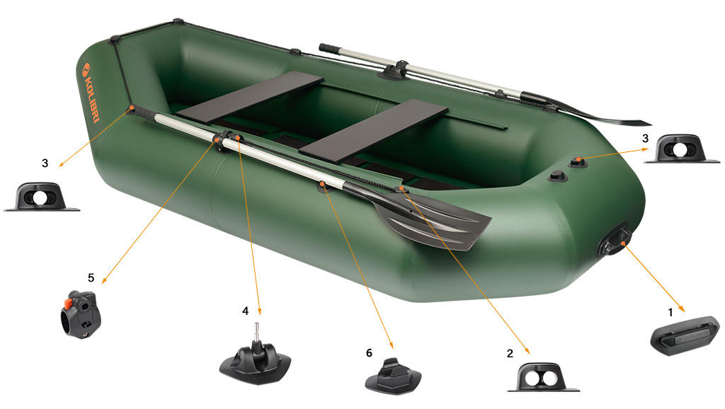 Фурнитура надувной лодки Kolibri K-280CT из серии Стандарт