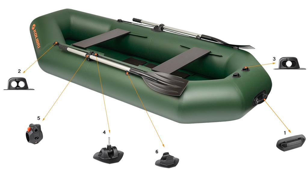 Фурнитура надувной лодки Kolibri K-280T из серии Стандарт