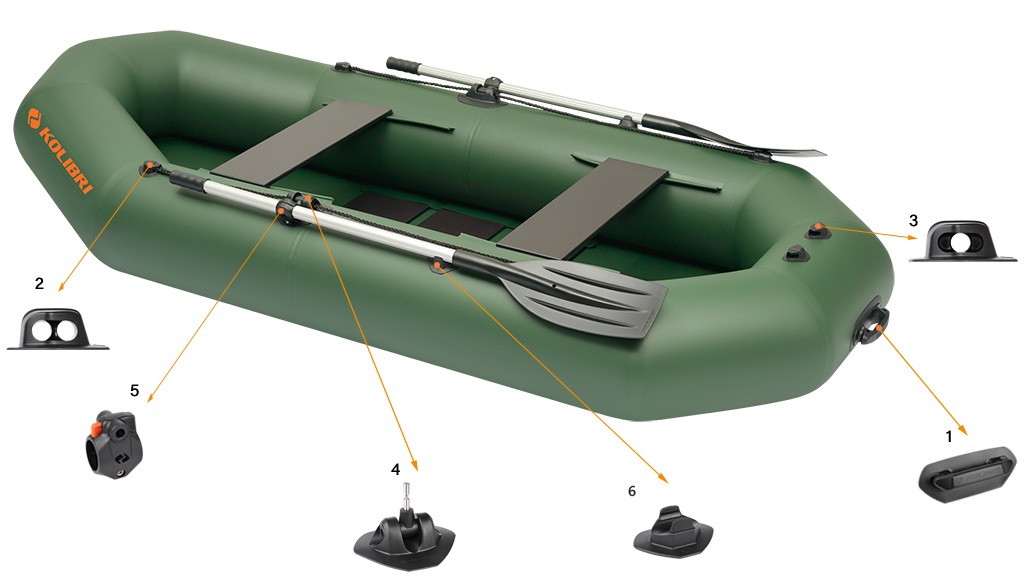 Фурнітура надувного човна Kolibri K-290T із серії Профі