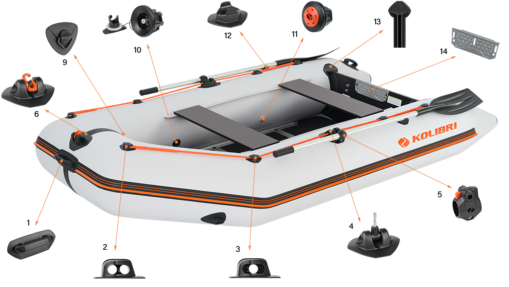 Фурнітура човна Колібрі KM300D серії Профі