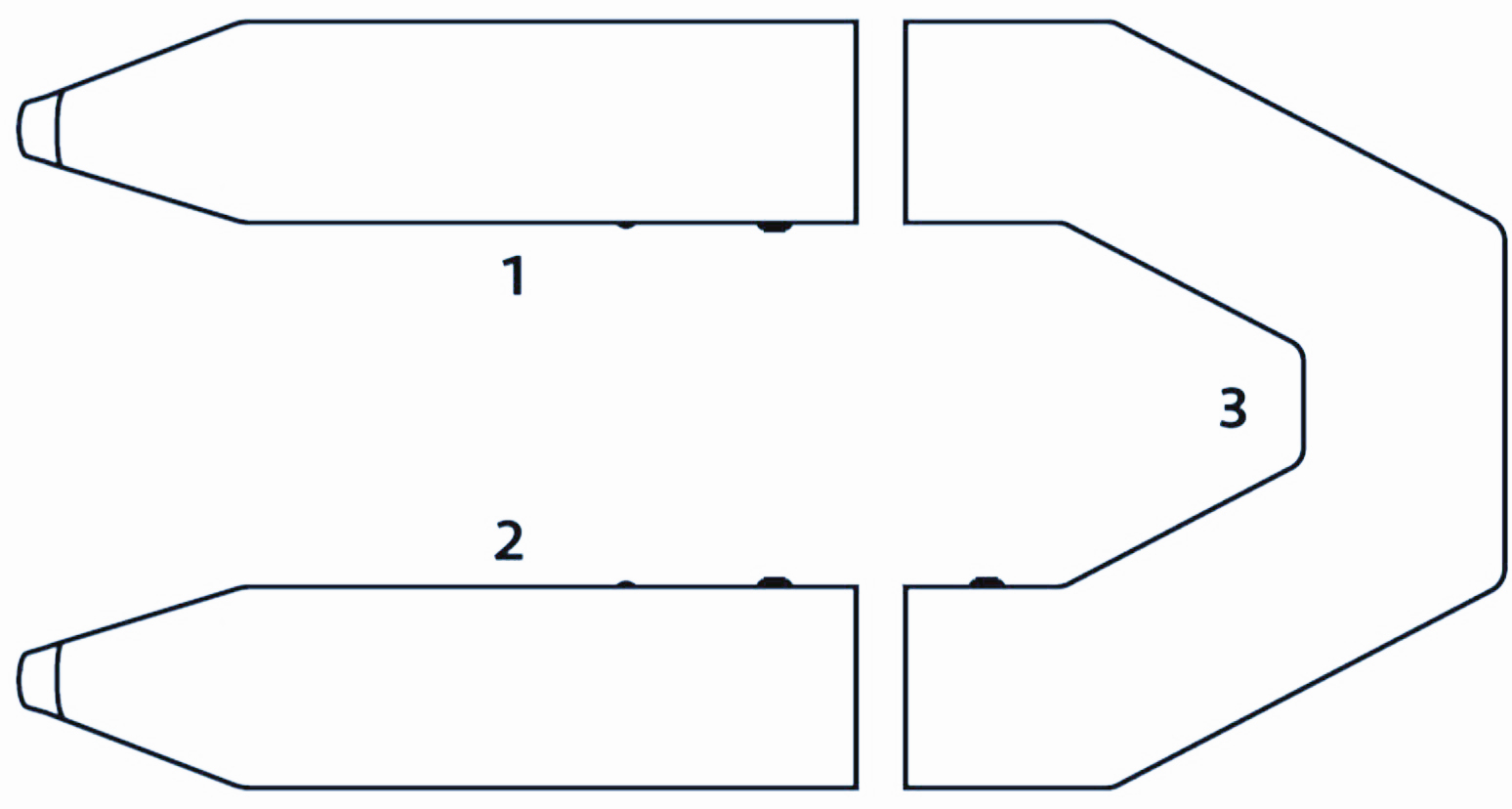 Схема отсеков надувной лодки Kolibri КМ-260