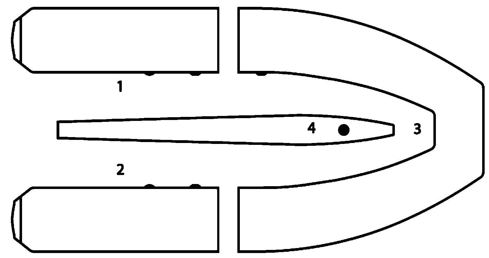 Схема отсеков надувной моторной лодки Kolibri KM-300DL