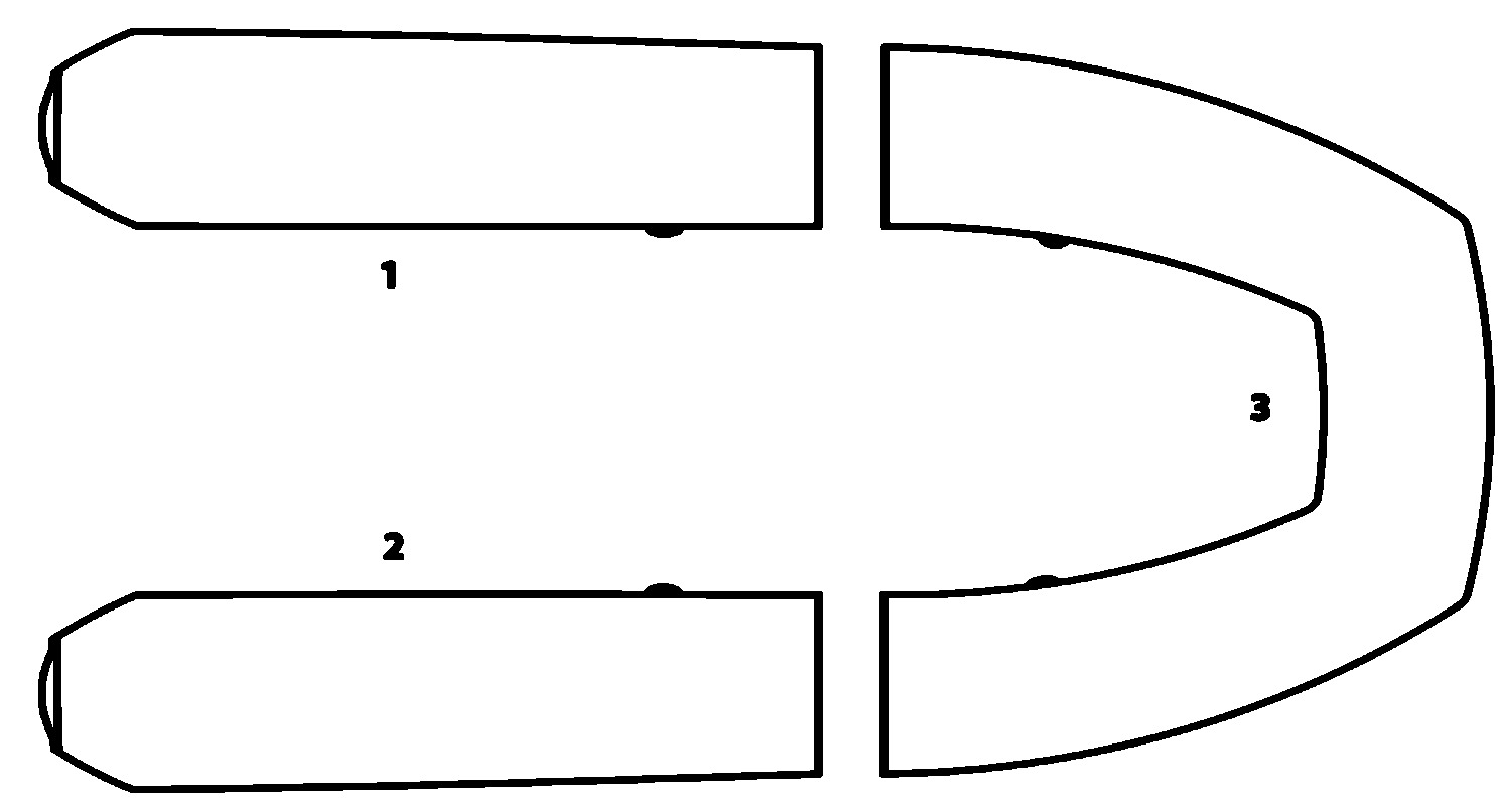 Схема відсіків надувного моторного човна Kolibri KM-330XL