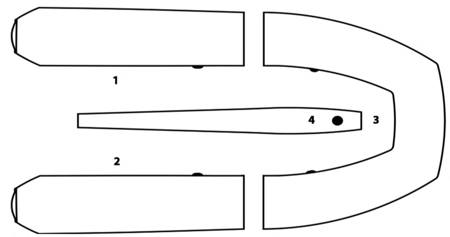 Схема отсеков лодки Kolibri KM-360DXL