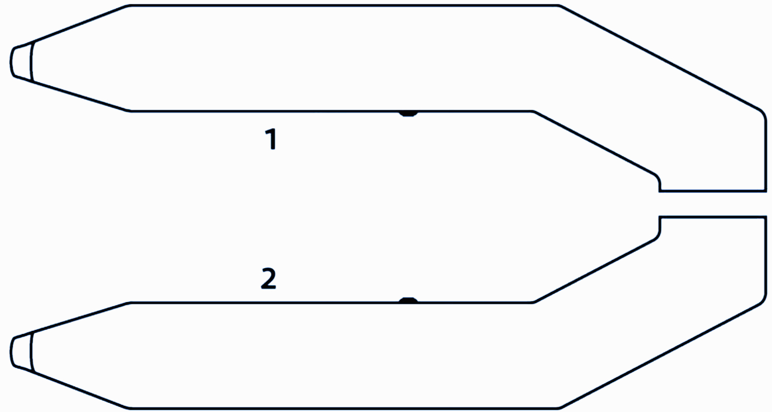 Схема відсіків надувного човна Kolibri КМ-200